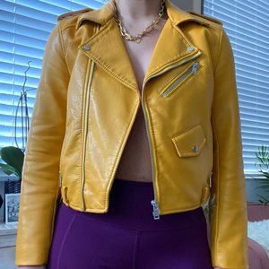 Yellow Zara Faux Leather Jacket